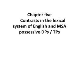 Chapter five Contrasts in the lexical system of English