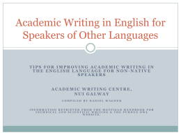Academic Writing in English for Speakers of Other …