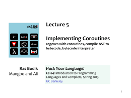 cs164: Introduction to Programming Languages and …