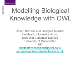 Modelling Biological Knowledge with OWL
