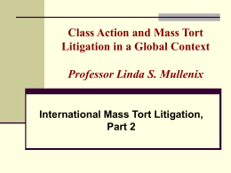 Class Action and Mass Tort Litigation in a Global Context