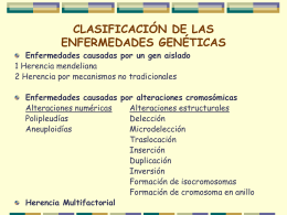 CLASIFICACION DE LAS ENFERMEDADES GENETICAS