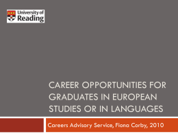 Career opportunities for European studies students
