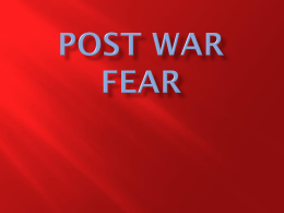 POST WAR FEAR