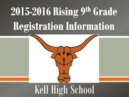 Kell High School Course and Registration Information