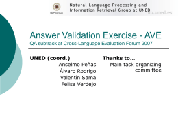 Answer Validation Exercise 2007