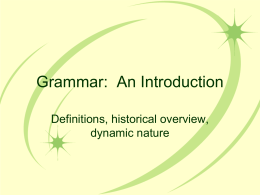 Grammar: An Introduction