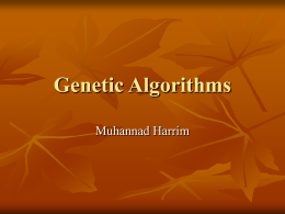 Genetic Algorithms - Department of Computer Science
