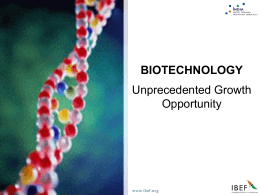 Biotechnology in India - India Knowledge Centre