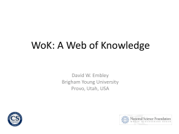 Wok: A Web of Knowledge - Brigham Young University