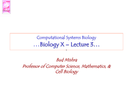 Computational Biology Lecture #1: Introduction