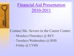 Applying for Financial Aid - Redlands East Valley High …