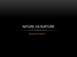 Nature via nurture - University of Winchester