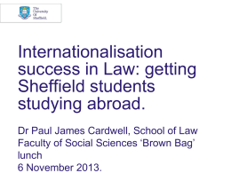 Internationalisation success in Law: getting Sheffield