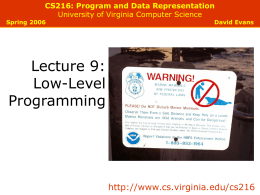 Low-Level Programming - University of Virginia