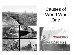 Causes of World War One - Great Valley School District
