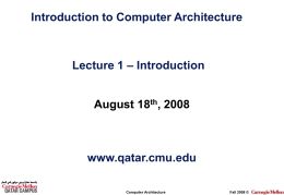 CSI/CCE Computer Architecture