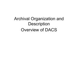 Archives and Manuscript Collections EAD