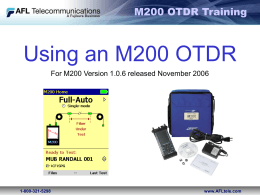AFL - Using an M200 OTDR