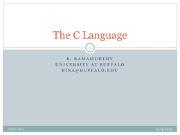 The C Language - UB Computer Science and Engineering