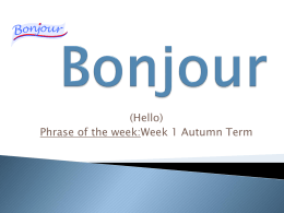 French Phrases of the Week