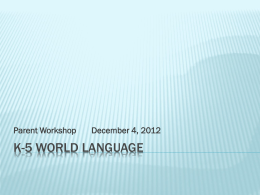 K-5 world language - | Tokeneke Library