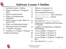 CS1313 Software Lesson 1