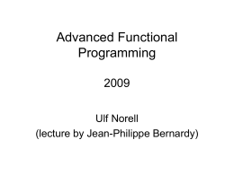 Introduction to Functional Programming Course …