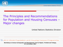 The 2010 World Programme of Population and Housing
