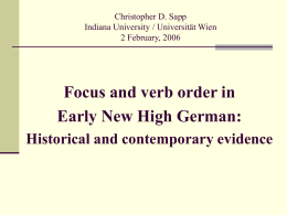 Verbal Complexes from Early New High German to …