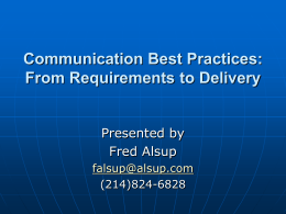Communication Best Practices: From Requirements to …