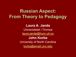 Russian Aspect: From Theory to Pedagogy