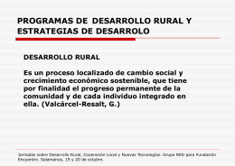 PROGRAMAS DE DESARROLLO RURAL Y ESTRATEGIAS …