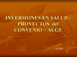 INVERSIONES EN SALUD : PROYECTOS + PROGRAMAS + …