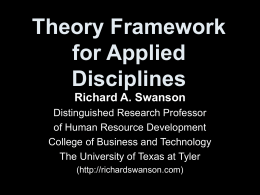 Theory Framework for Applied Disciplines