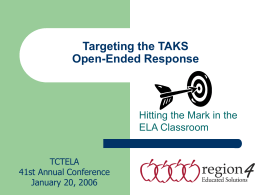 Targeting the TAKS Open-Ended Response
