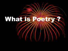What is Poetry - Nova Scotia Department of Education
