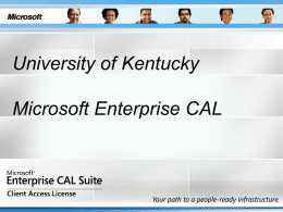The Microsoft Enterprise CAL Suite - UK Wiki Portal