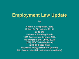 Employment Law Update by Robert B. Fitzpatrick, Esq.