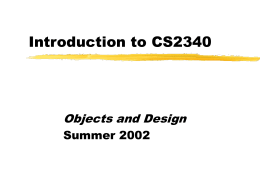 Introduction to CS2340
