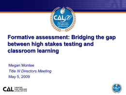 Formative assessment: bridging the gap between high …