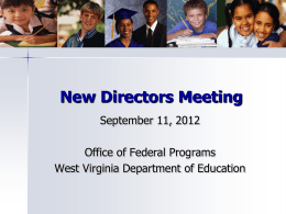 What is the Role of NASTID - West Virginia Department of