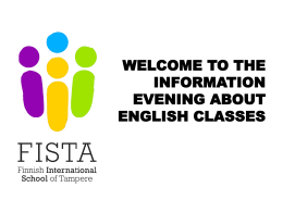 WELCOME TO THE INFORMATION NIGHT ABOUT …