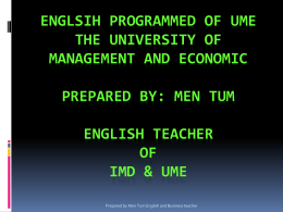 ENGLSIH Programmed of ume the university of …