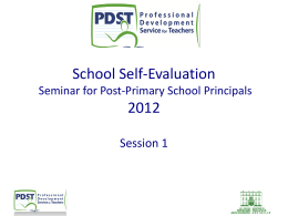 School Self-Evaluation Seminar for Post