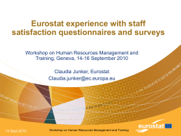 Eurostat experience with staff satisfaction questionnaires