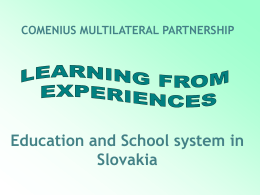 Education and School system in Slovakia