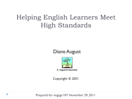 Building English Learners’ Academic English in the Four
