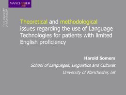 Language Engineering and the Pathway to Healthcare: A …