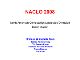 NACLO 2007 - Carnegie Mellon University